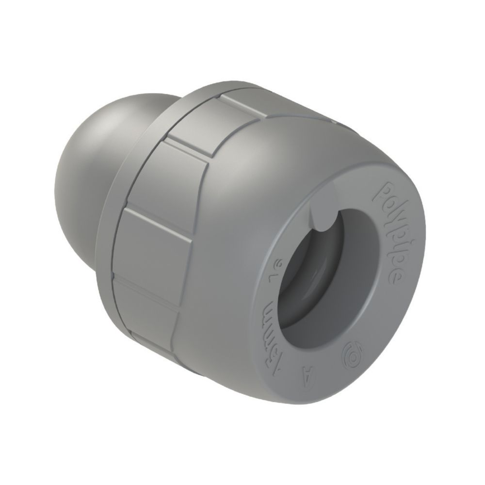 Image of PolyPlumb Plastic Push-Fit Socket Ends 15mm 10 Pack 