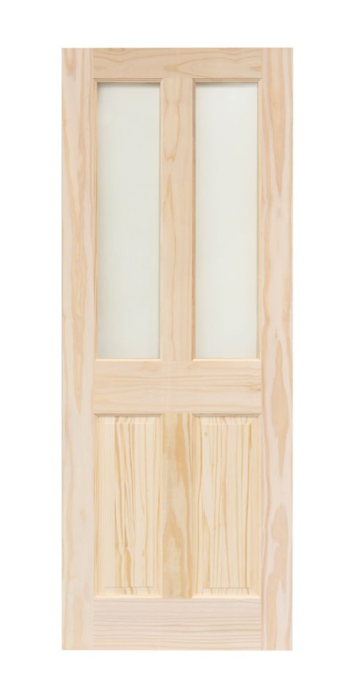 Image of Victorian 2-Clear Light Unfinished Pine Wooden 2-Panel Internal Door 1981mm x 686mm 