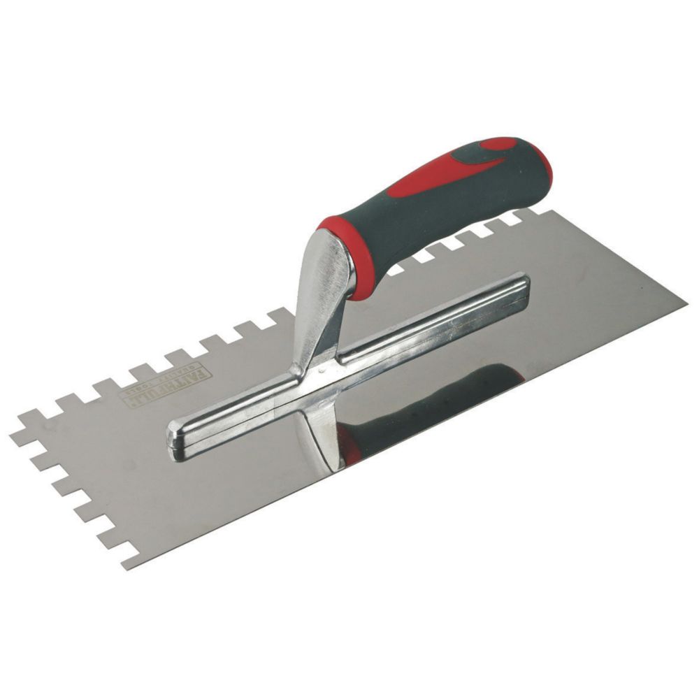 Image of Faithfull 10mm Notched Tile Adhesive Trowel 13" x 4.5" 