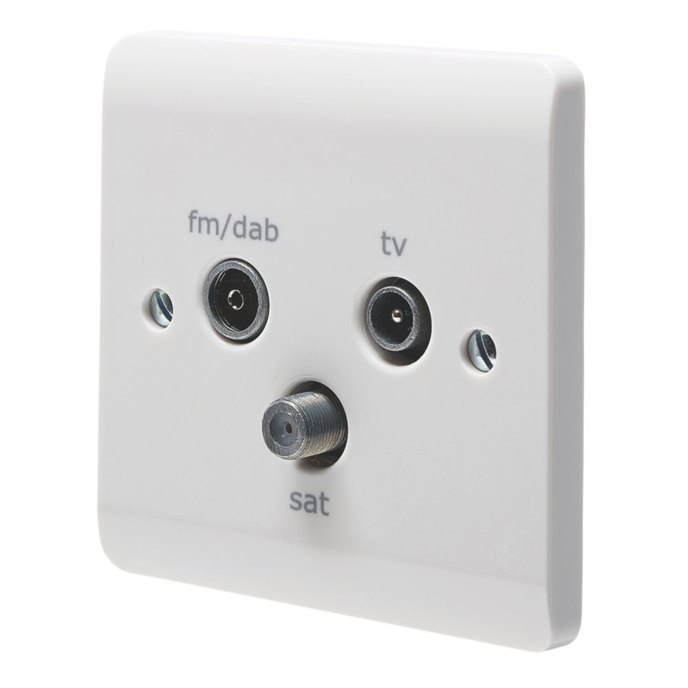 Image of Crabtree Instinct 1-Gang Triplex Multimedia Socket White 