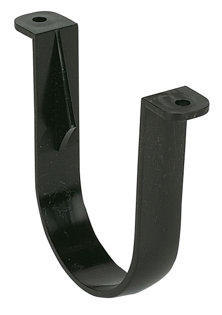 Image of FloPlast Half Round Clips Black 68mm 10 Pack 