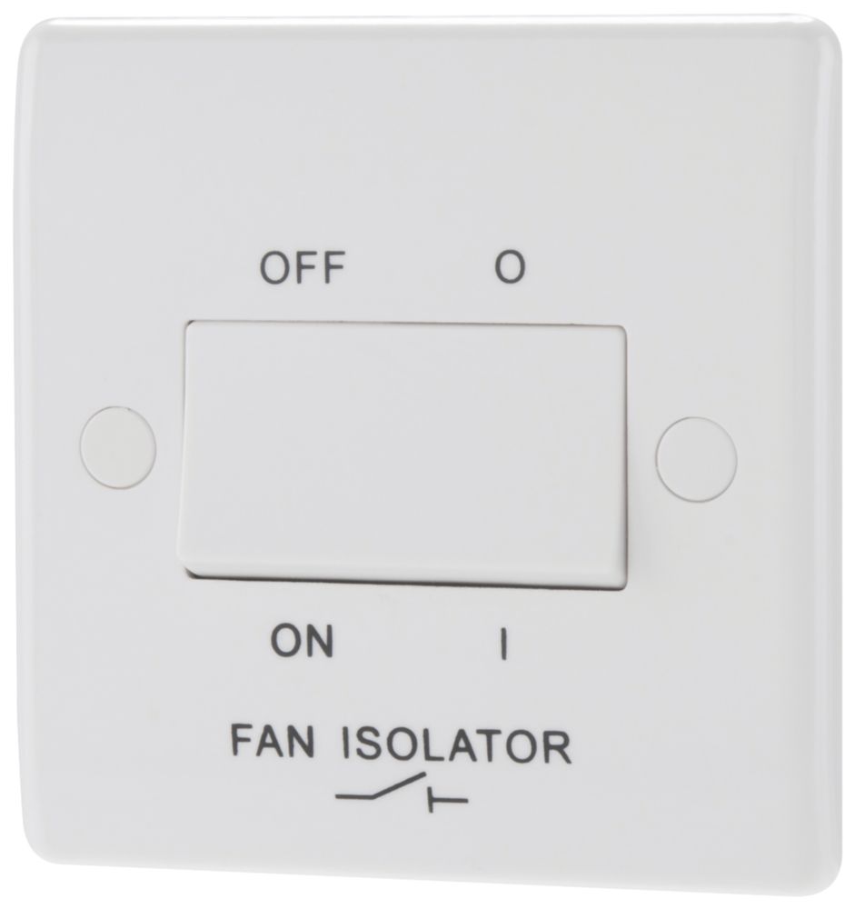Image of British General Fan Switch 10A 1-Gang 3-Pole Fan Isolator Switch White 