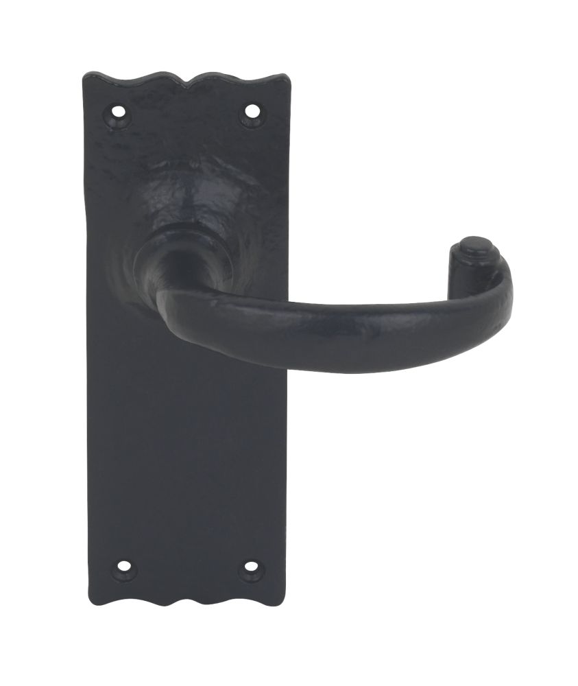 Image of Smith & Locke Regal Latch LoB Latch Door Handles Pair Black 