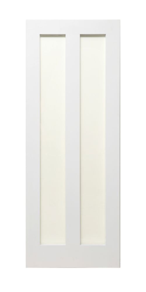 Image of 2-Clear Light Primed White Wooden Shaker Internal Door 1981mm x 762mm 