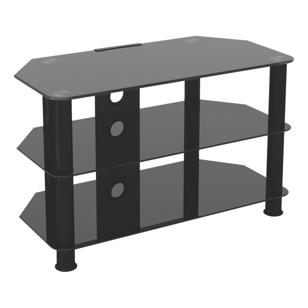 Image of AVF SDC800CMBB TV Stand Black Body / Black Glass 
