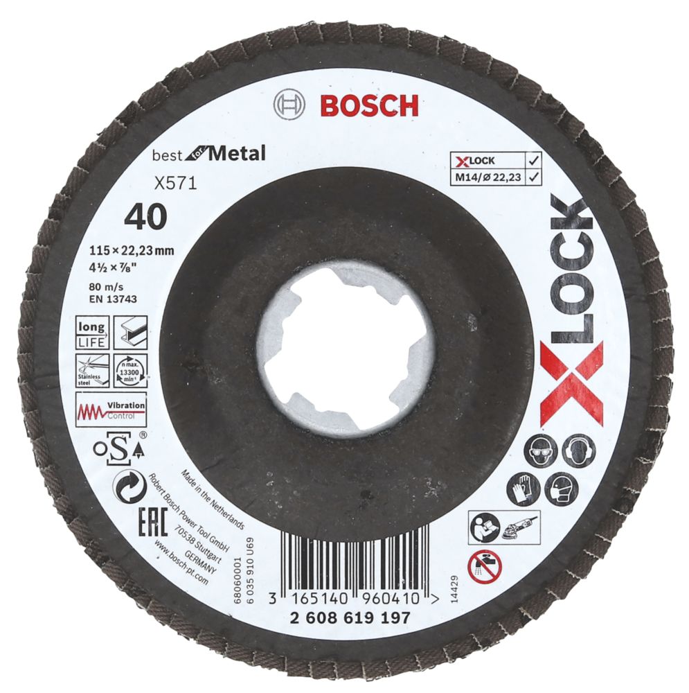 Image of Bosch X-Lock Flap Disc 115mm 40 Grit 