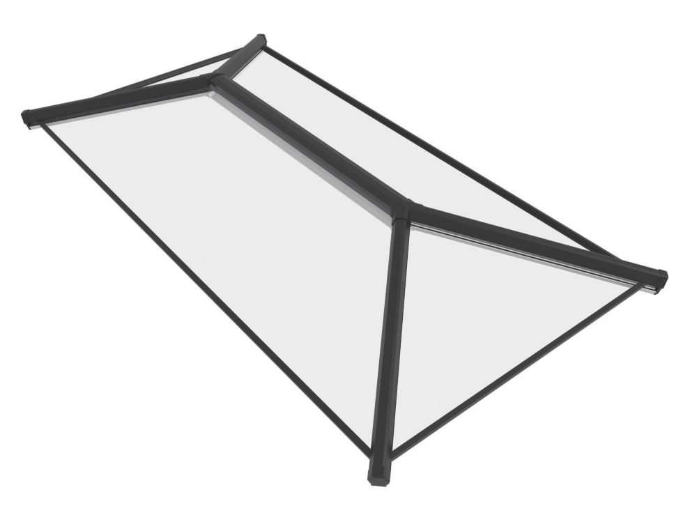 Image of Crystal Clear Lantern Roof Black 2500mm x 1500mm 