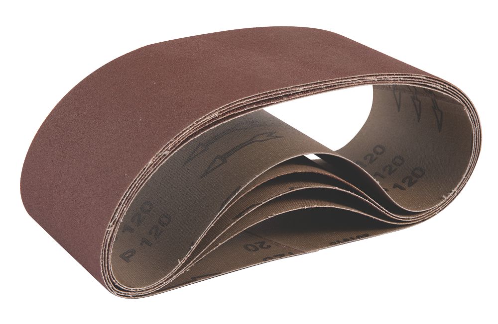 Image of Titan Sanding Belt Unpunched 610mm x 100mm 120 Grit 5 Pack 