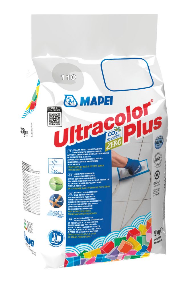 Image of Mapei Ultracolour Plus Wall & Floor Grout Manhattan Grey 5kg 