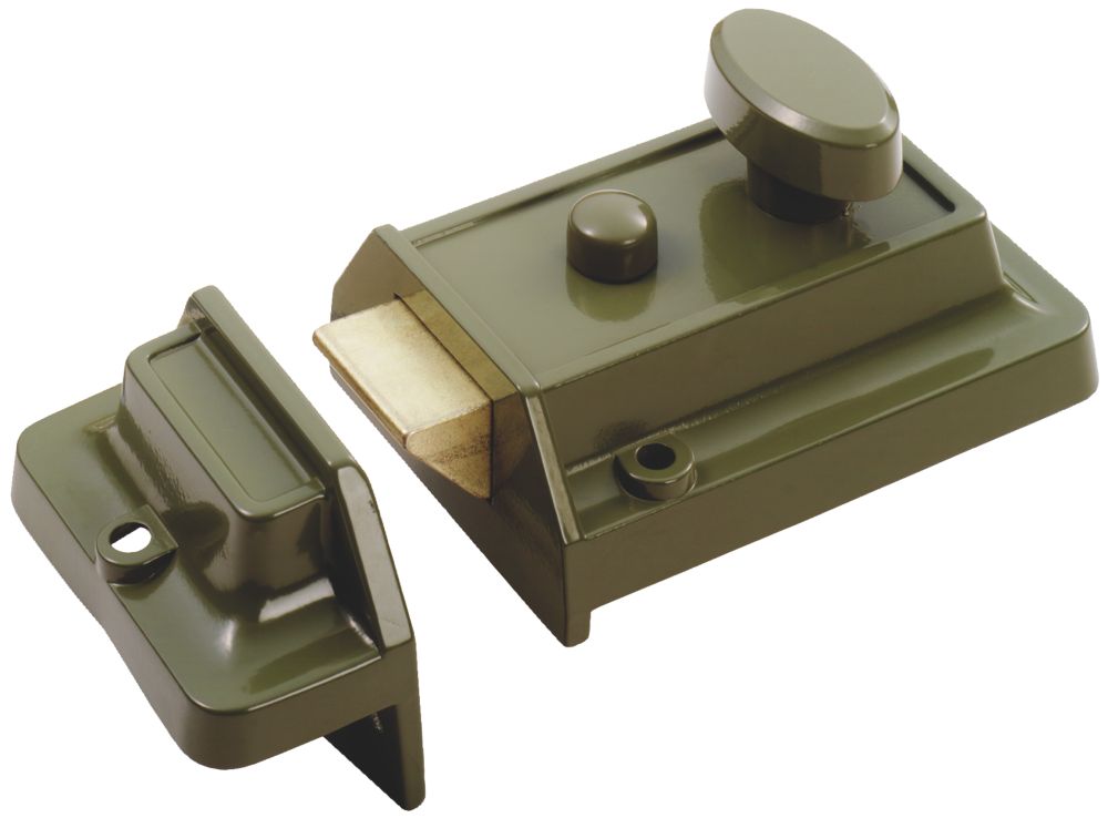 Image of Smith & Locke Traditional Rim Cylinder Night Latch Green 60mm Backset 