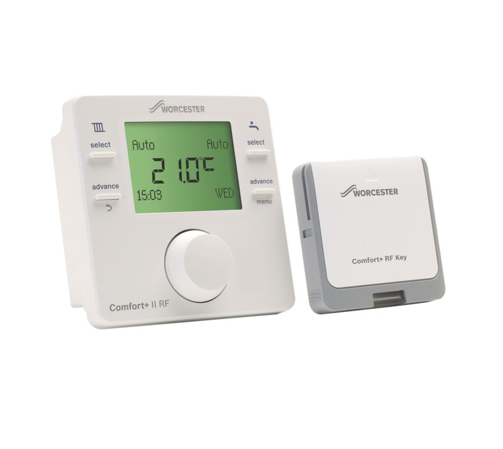 Image of Worcester Bosch Greenstar Comfort+ II RF 2-Channel Wireless Programmable Thermostat & Receiver 