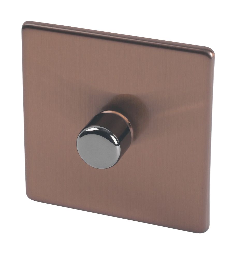 Image of Varilight V-Pro 1-Gang 2-Way LED Dimmer Switch Brushed Bronze 