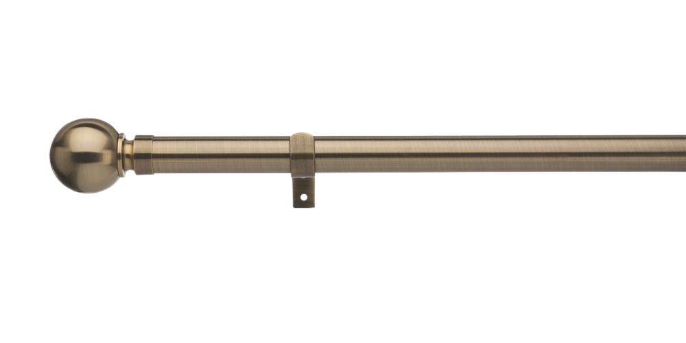 Image of Universal Metal Eyelet Curtain Pole Antique Brass 28mm x 1.2m 