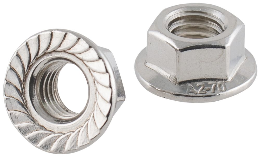 Image of Easyfix A2 Stainless Steel Flange Head Nuts M10 100 Pack 