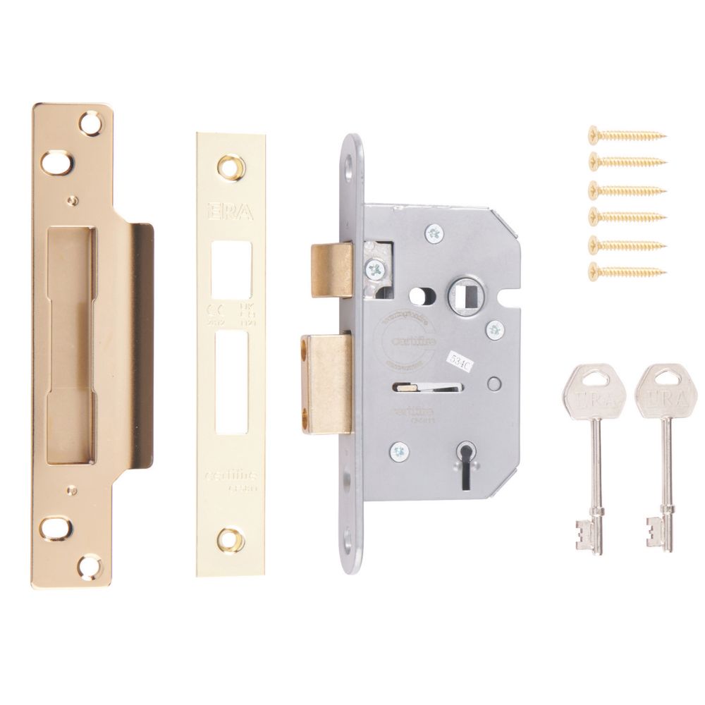 Image of ERA 5 Lever Brass 5-Lever Mortice Sashlock 64mm Case - 44mm Backset 