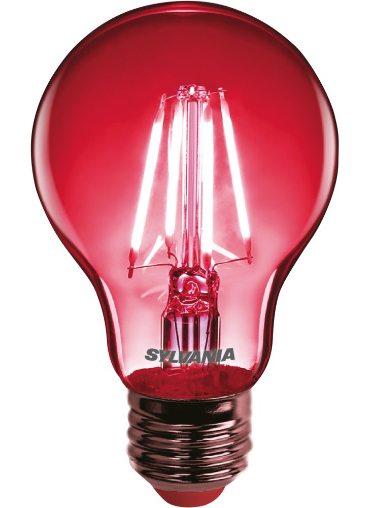 Image of Sylvania Helios Chroma ES A60 Red LED Light Bulb 4W 