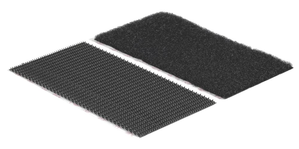Image of Velcro Brand Black Heavy Duty Stick-On Strips 2 Pack 