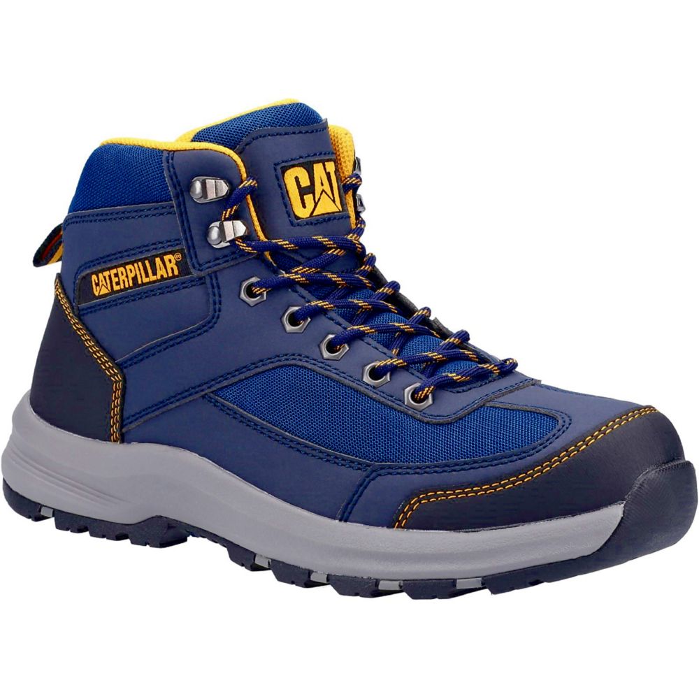 Image of CAT Elmore Mid Safety Trainer Boots Navy Size 6 