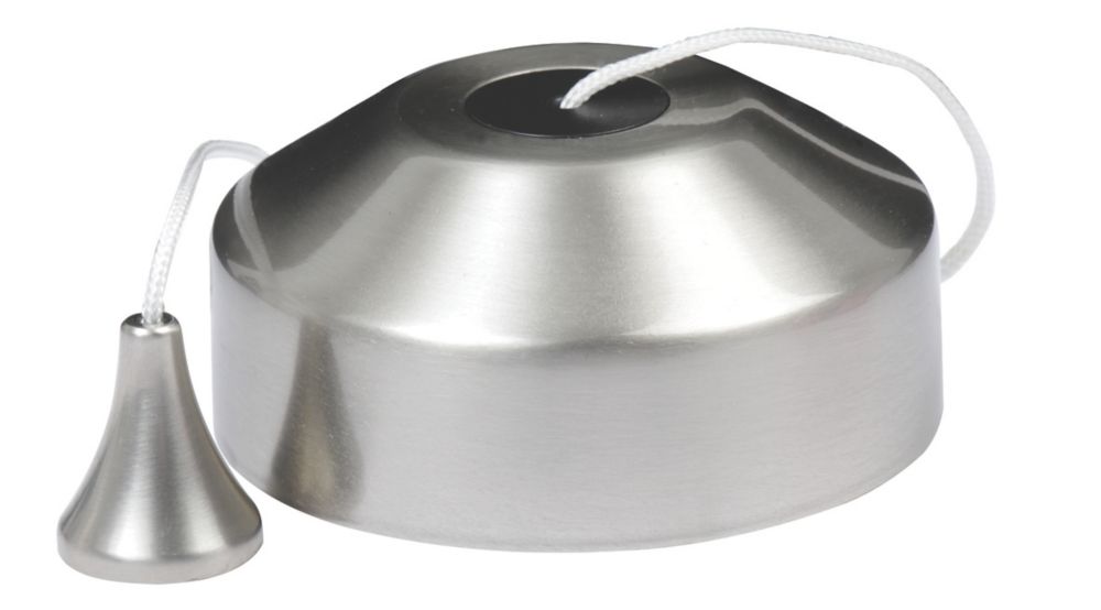 Image of Knightsbridge 10AX 2-Way Pull Cord Switch Brushed Chrome 