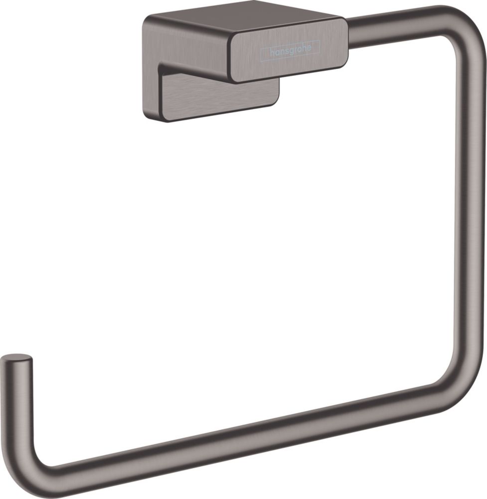Image of Hansgrohe AddStoris Towel Ring Brushed Black Chrome 