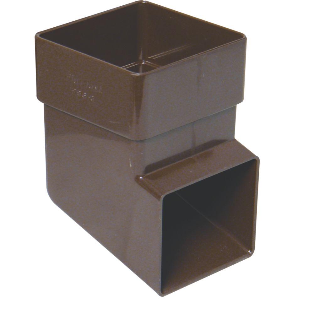 Image of FloPlast Square Downpipe Shoe Brown 65mm 