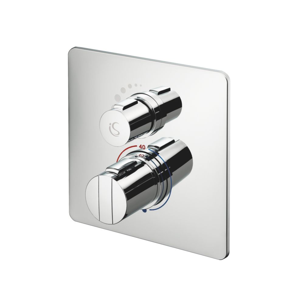 Image of Ideal Standard Easybox Slim Concealed Thermostatic Mixer Shower Valve Fixed Chrome 