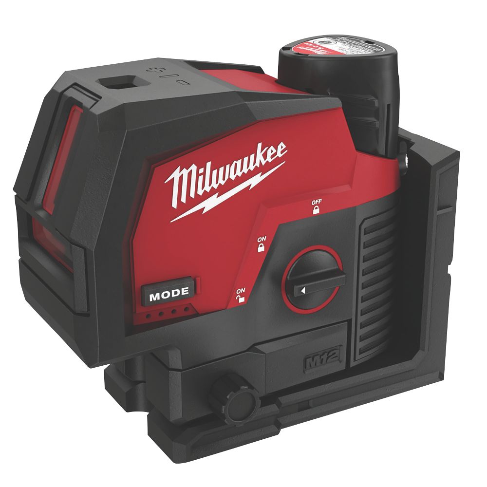 Image of Milwaukee M12CLLP-301C 12V 1 x 3.0Ah Li-Ion RedLithium Green Self-Levelling Cross-Line Laser Level 