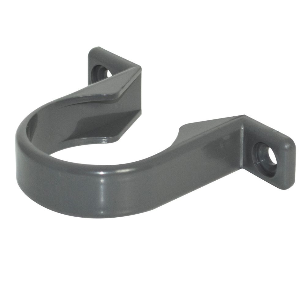 Image of FloPlast Solvent Weld Pipe Clip Anthracite Grey 32mm 20 Pack 