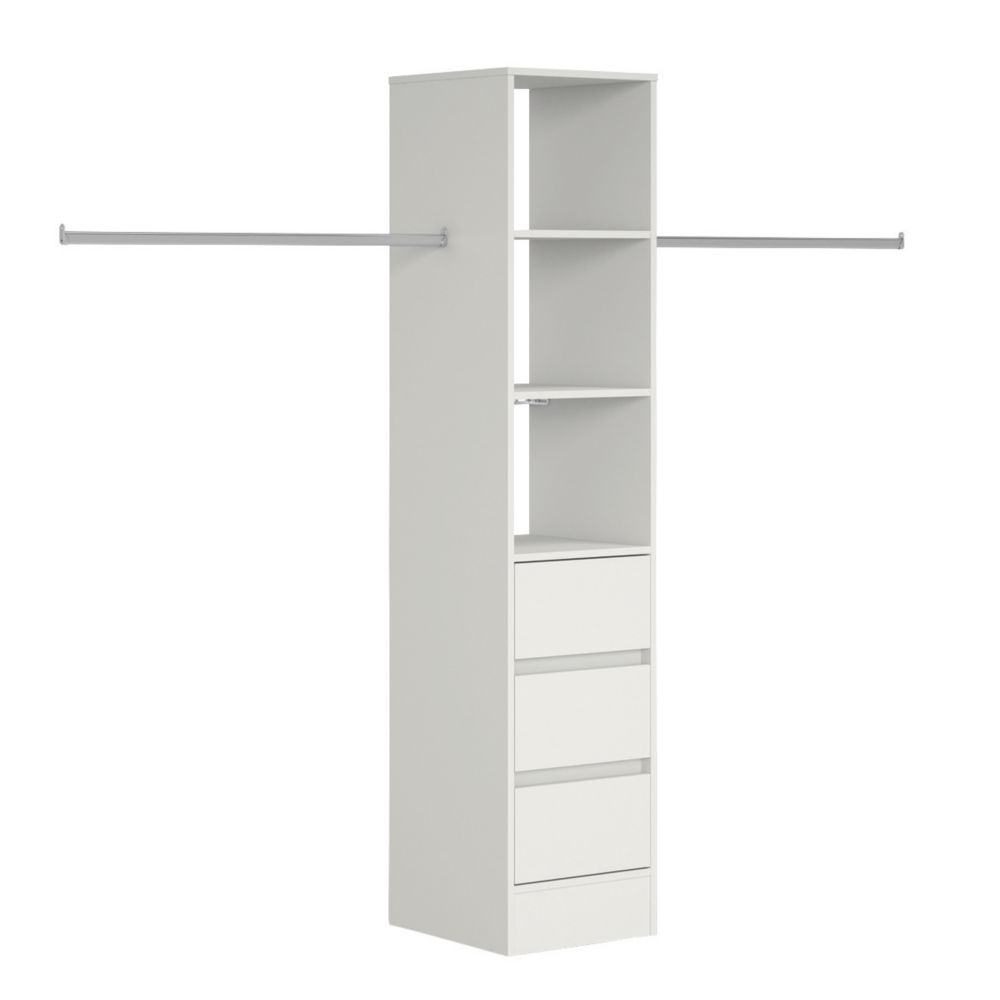 Image of Spacepro Interior Storage Tower Unit White 450mm x 2100mm 