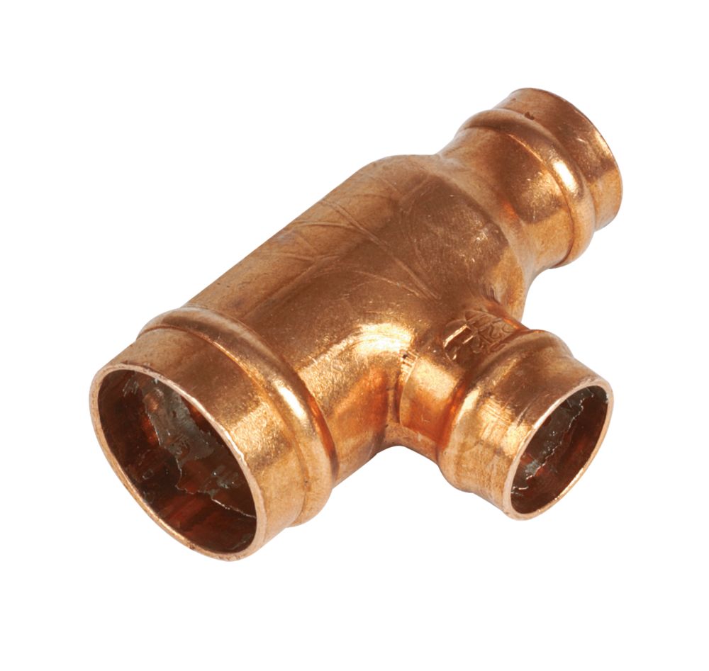 Image of Yorkshire Copper Solder Ring Reducing Tee 22mm x 15mm x 15mm 