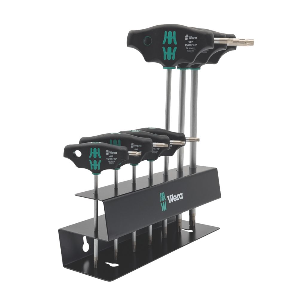 Image of Wera 467/7 TORX HF Set 2 TX T-Handle Screwdriver Set 7 Pieces 