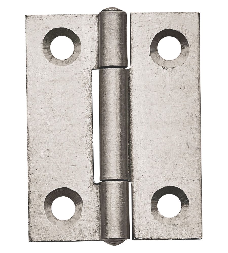 Image of Self-Colour Fixed Pin Butt Hinges 50mm x 38mm 2 Pack 