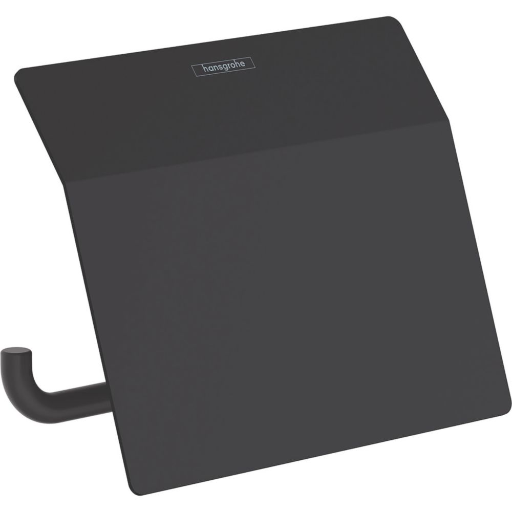 Image of Hansgrohe AddStoris Toilet Roll Holder with Cover Matt Black 