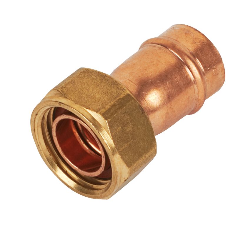 Image of Yorkshire Copper Solder Ring Straight Tap Connector 15mm x 1/2" 