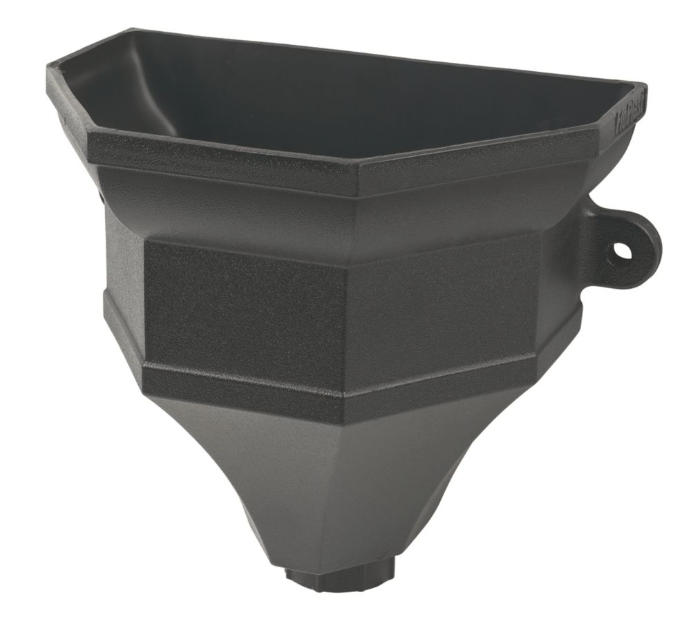 Image of FloPlast Cast Iron Effect Ogee Hopper 65-68mm Black 