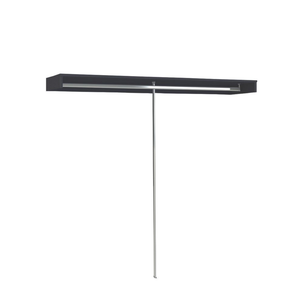 Image of Spacepro Interior Unit Shelf with Hanger Bar Black 2700mm x 110mm 