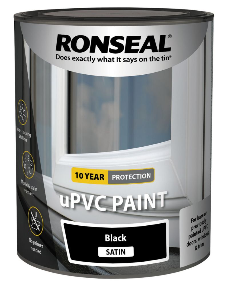 Image of Ronseal uPVC Paint Black 750ml 