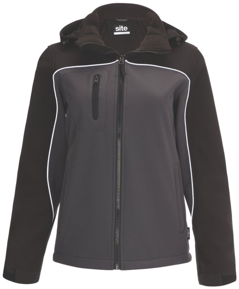 Image of Site Kardal Water-Resistant Womens Softshell Jacket Black / Grey Size 8-10 