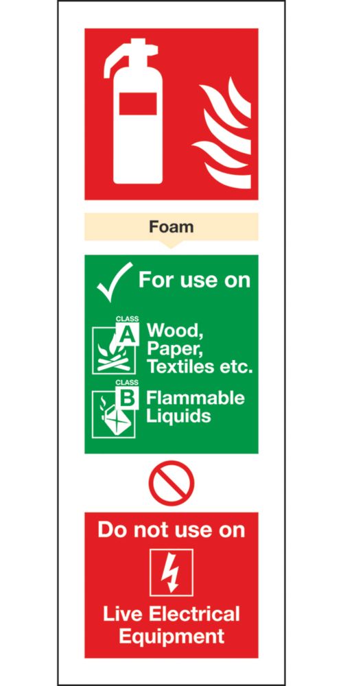 Image of Non Photoluminescent Foam Extinguisher ID Signs 300mm x 100mm 100 Pack 