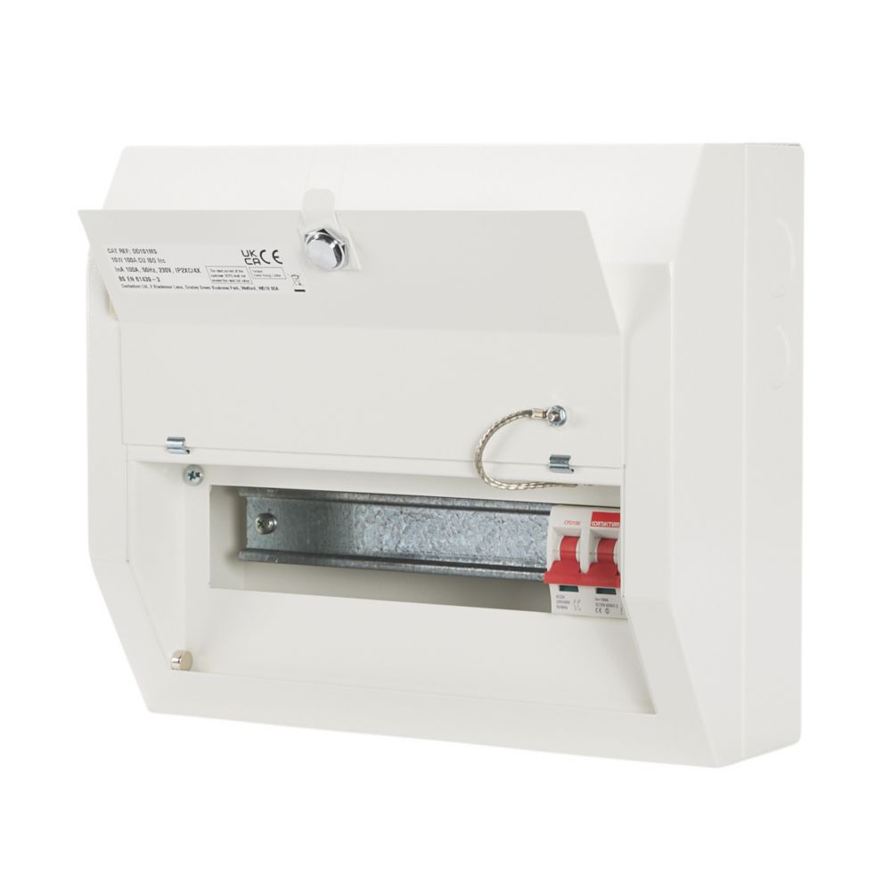Image of Contactum Defender 1.0 12-Module 10-Way Part-Populated Main Switch Consumer Unit 