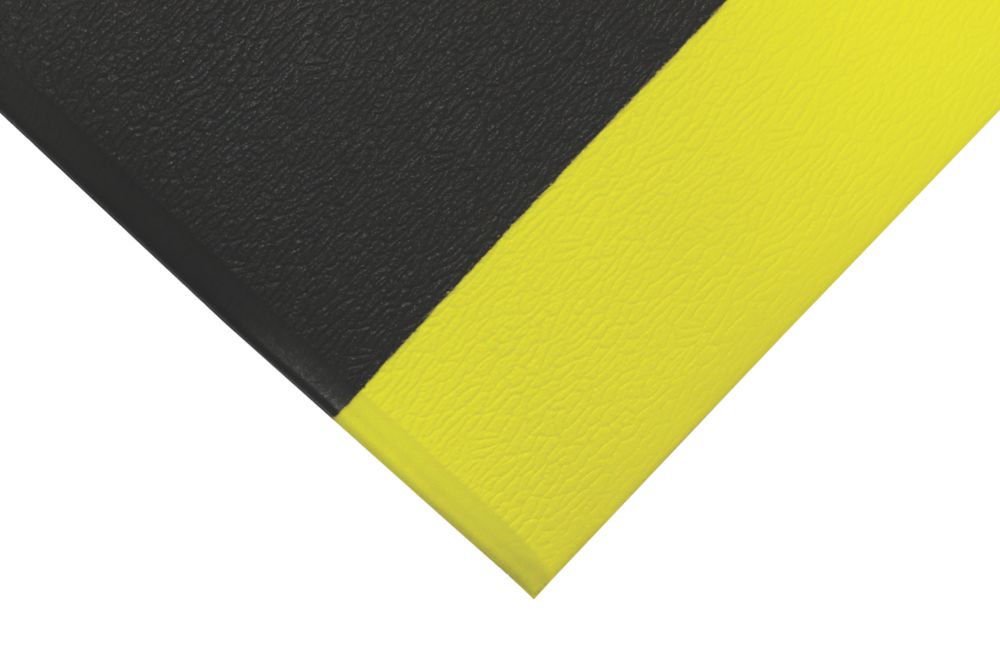 Image of COBA Europe Orthomat Anti-Fatigue Floor Mat Black / Yellow 0.9m x 0.6m x 9mm 