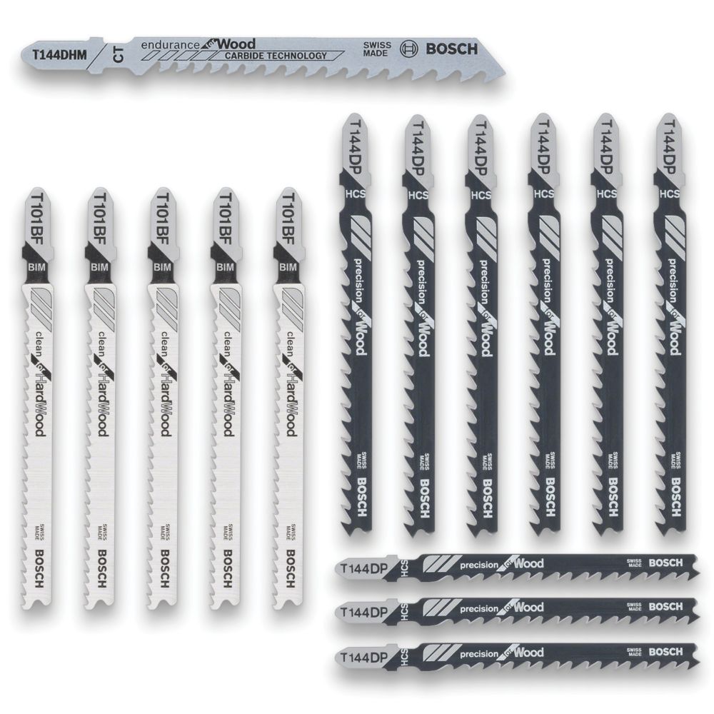 Image of Bosch 2.607.011.436 Wood Wood Jigsaw Blade Set 15 Pieces 