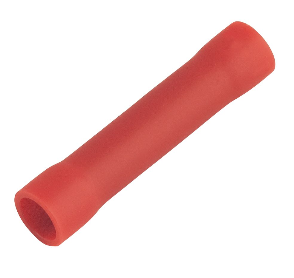 Image of Insulated Red 0.5-1.5mmÂ² Crimp Butt 100 Pack 