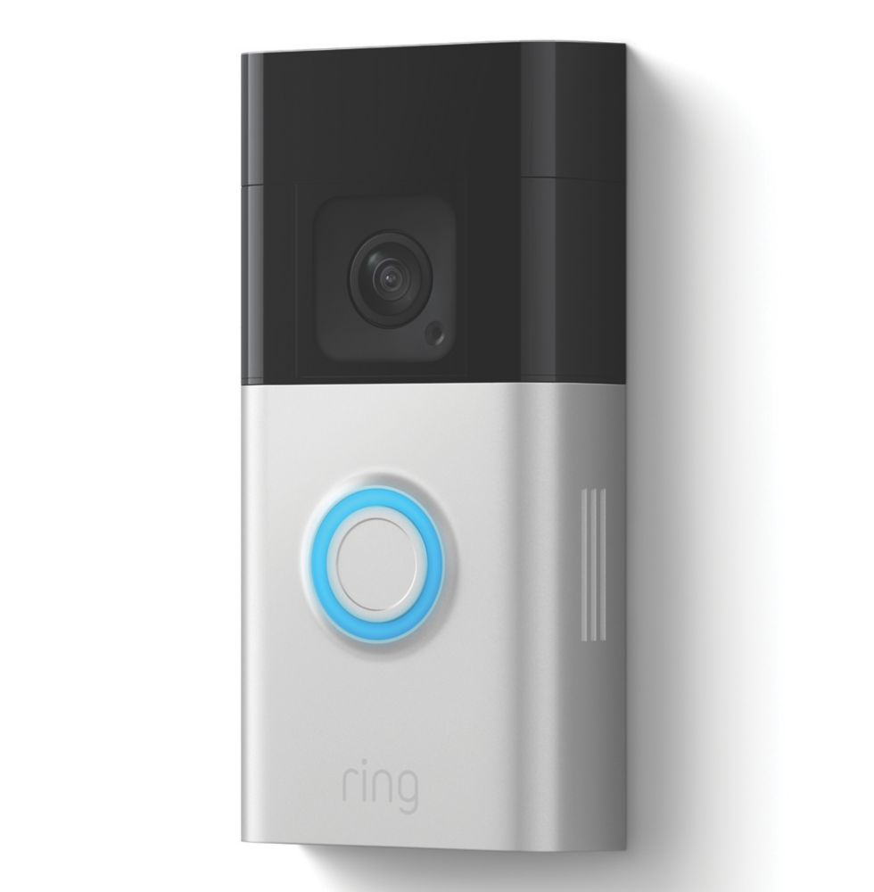 Image of Ring Wired or Wireless Smart Video Doorbell Plus Satin Nickel 