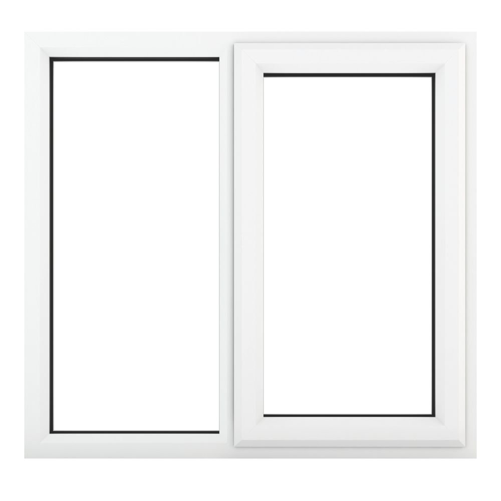 Image of Crystal Right-Hand Opening Clear Double-Glazed Casement White uPVC Window 1190mm x 1190mm 