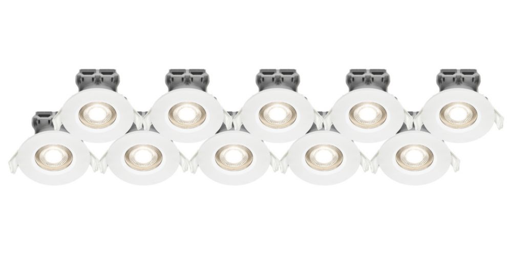 Image of LAP Fixed LED Downlights White 4.5W 420lm 10 Pack 