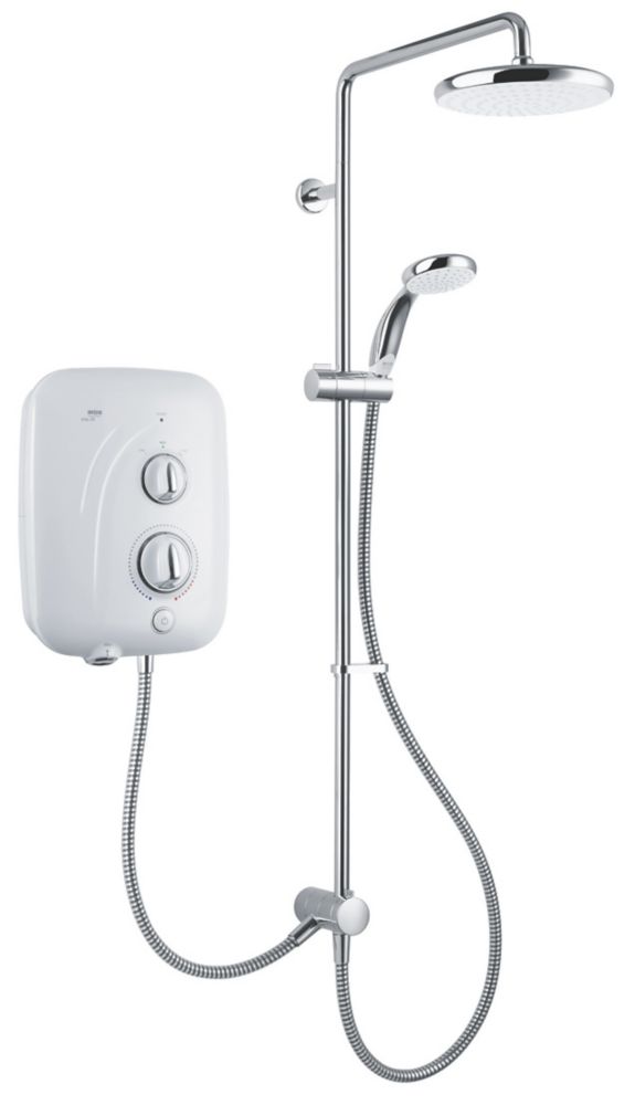Image of Mira Elite SE Dual White / Chrome 9.8kW Silent Pumped Electric Shower 