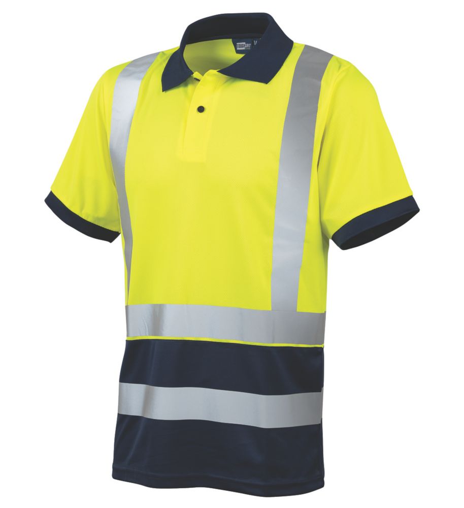 Image of Tough Grit High Visibility Polo Yellow / Navy Medium 42" Chest 