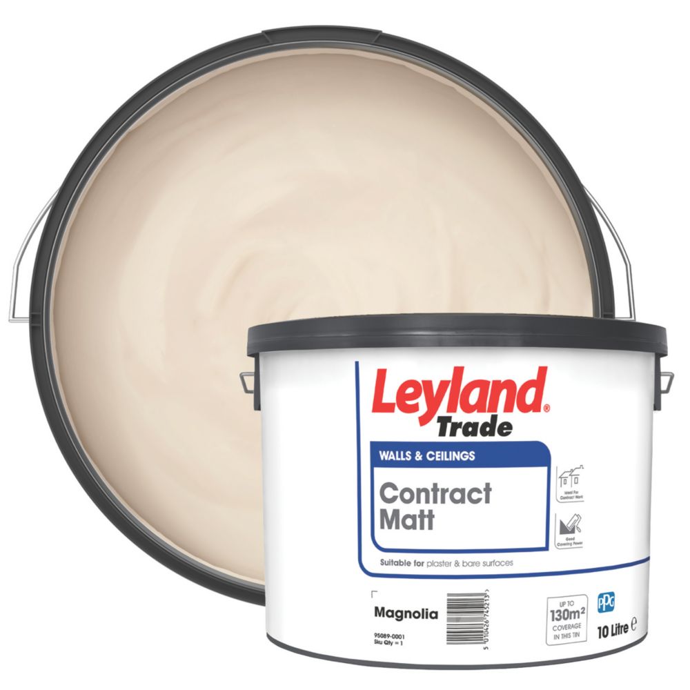 Image of Leyland Trade Contract Matt Magnolia Emulsion Paint 10Ltr 