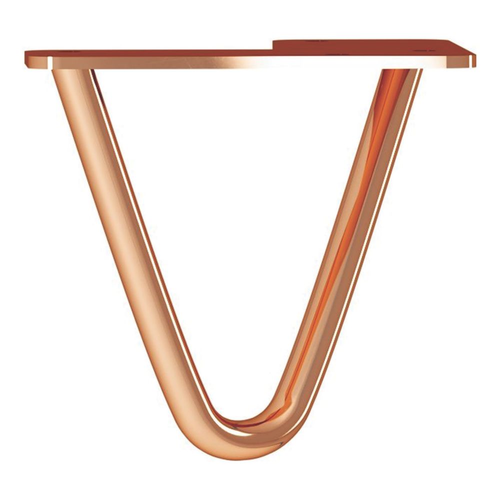Image of Rothley 2-Pin Hairpin Worktop Leg Polished Copper 100mm 